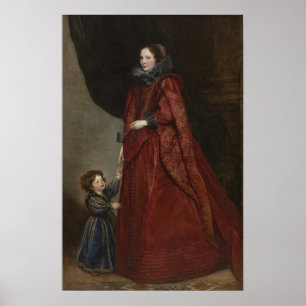 Poster Van Dyck - Retrato De Uma Mulher E Criança