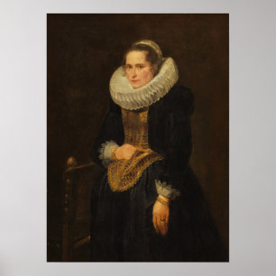 Poster Van Dyck - Retrato De Uma Senhora Flamenga