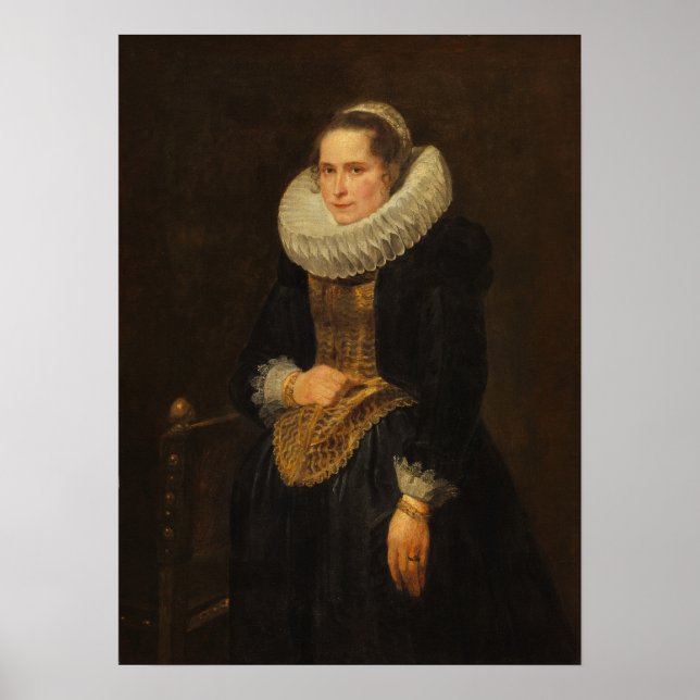 Poster Van Dyck - Retrato De Uma Senhora Flamenga (Frente)