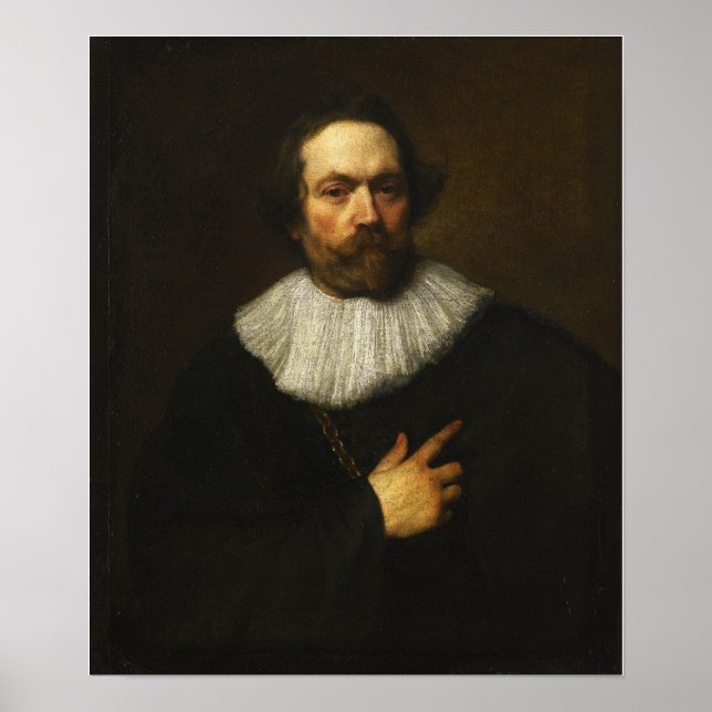 Poster Van Dyck - Retrato Do Homem Com A Barba (Frente)