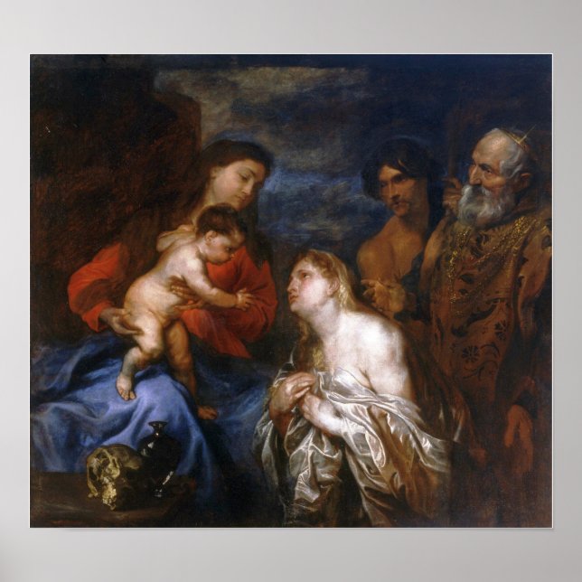 Poster Van Dyck - Virgem, Criança com Cantores de Repenta (Frente)