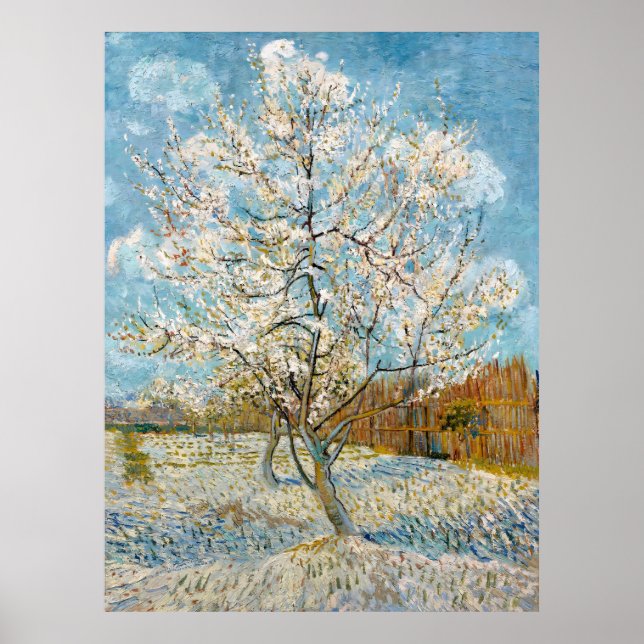 Poster Van Gogh, A Árvore Rosa Pêssego, 1888 (Frente)