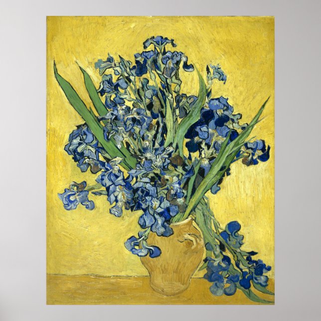 Poster Van Gogh Ainda Vase, Irrises (F678) Belas Artes (Frente)