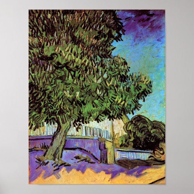 Poster Van Gogh - Árvore De Castanha Em Flor (Frente)