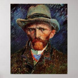 Pôster Van Gogh; autorretrato com Cinza Felt Hat