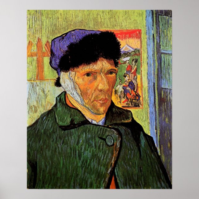 Pôster Van Gogh; autorretrato com Orelha Bandada (Frente)