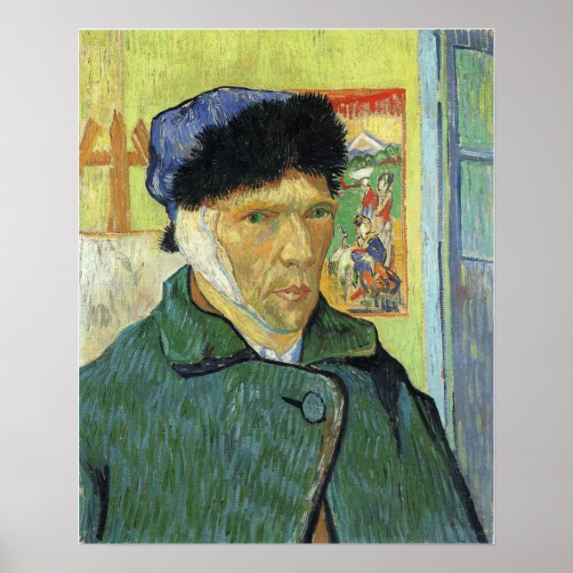 Poster Van Gogh - Autorretrato Com Orelha Bandrada 1889 (Frente)