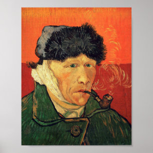 Poster Van Gogh - Autorretrato com Ouvido Bandinado