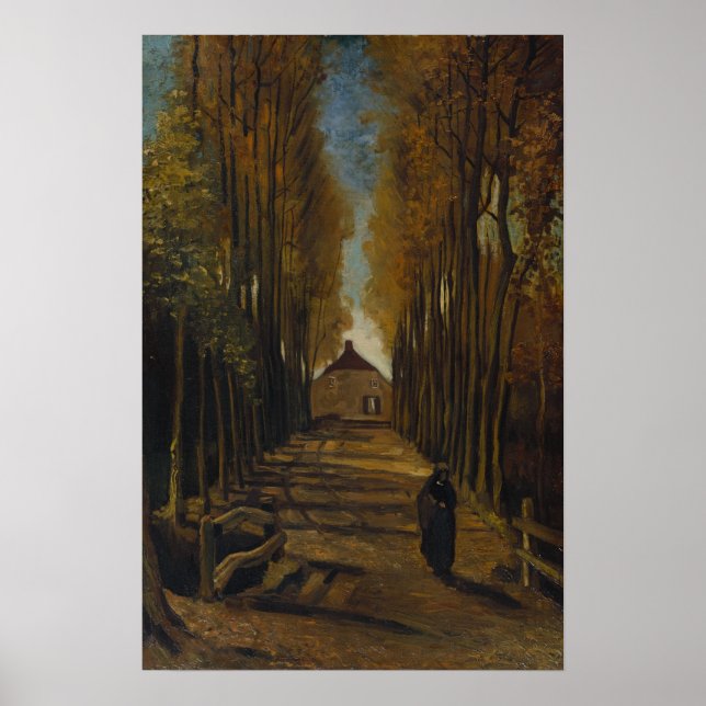 Poster Van Gogh - Avenida de Choupos no Outono (Frente)