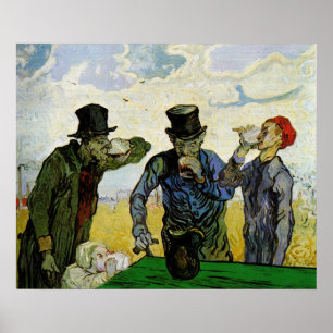 Poster Van Gogh, bebedores, apos impressionismo do