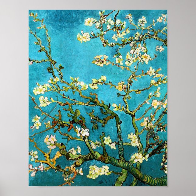 Pôster Van Gogh Blossoming Almond Tree Fine Art (Frente)