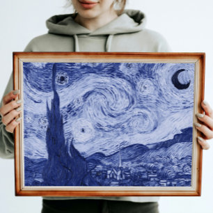 Poster Van Gogh Blue Rendition of the Starry Night