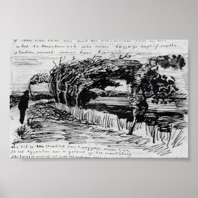 Pôster Van Gogh - Caminho para a praia (Frente)