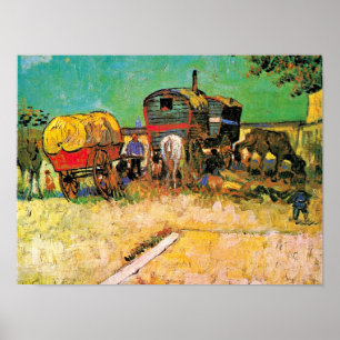 Poster Van Gogh - Campo cigano com Dray Cavalo