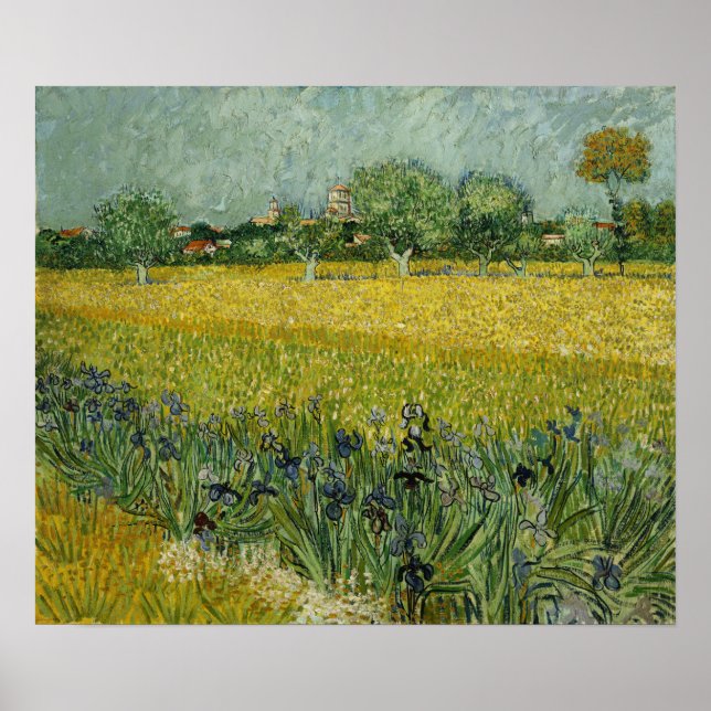 Poster Van Gogh - Campo Com Flores Em Arles (Frente)
