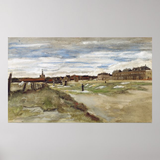 Poster Van Gogh - Campo de Branqueamento em Scheveningen (Frente)