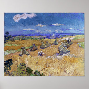Poster Van Gogh - Campos De Trigo Com Auvers De Ceifador