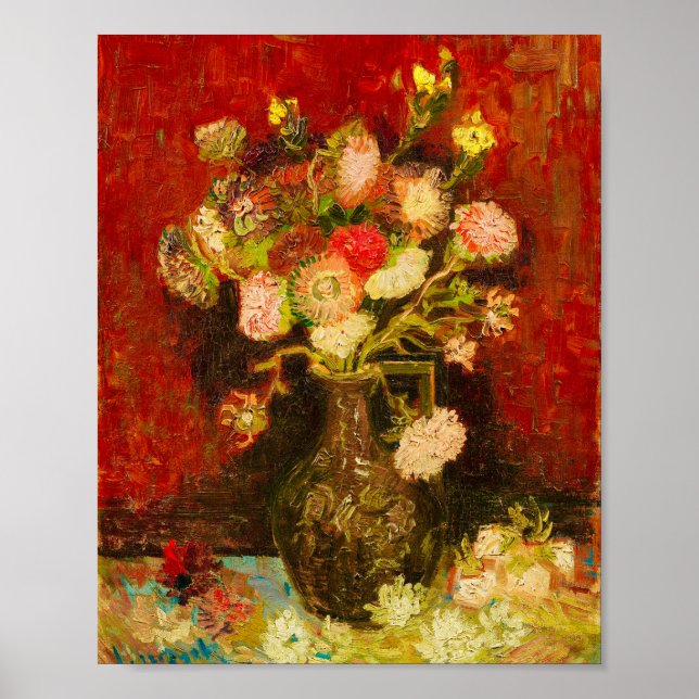 Poster Van Gogh Chinese Asters and Gladioli (Frente)