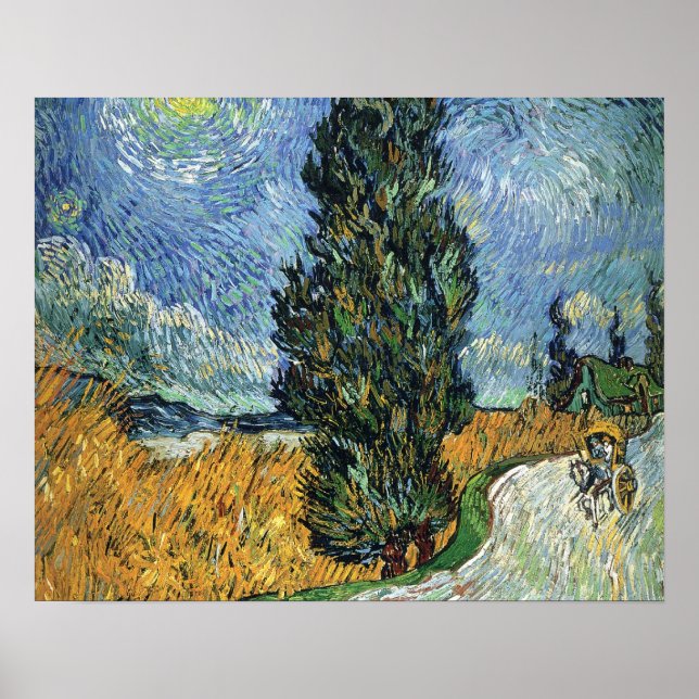 Pôster Van Gogh Cypress (Frente)