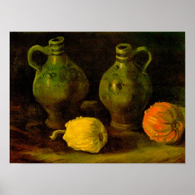 Poster Van Gogh Dois Jarros e Abóboras (Frente)