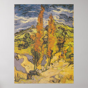 Poster Van Gogh Duas Árvores - Arte Amarela Vibrante da N