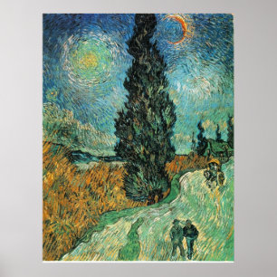 PÔSTER VAN GOGH - ESTRADA COM CYPRESS E STAR
