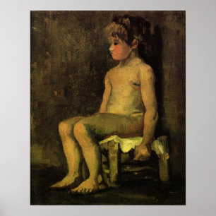 Poster Van Gogh; Estudo de uma Menina, Sentada, Retrato
