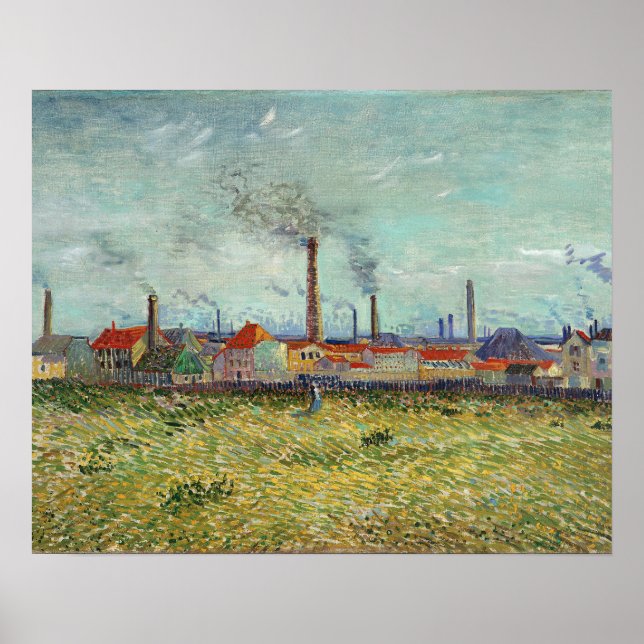 Poster Van Gogh - Fábricas em Clichy (Frente)