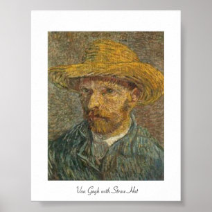 Poster Van Gogh, famosa pintura com chapéu de palha,