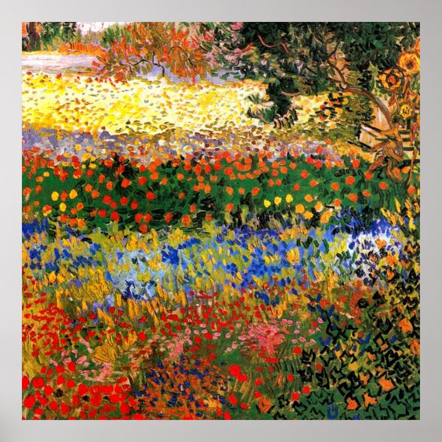 Poster Van Gogh - Flower Garden, fine art painting, (Frente)
