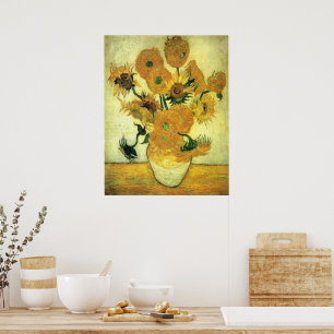 Poster Van Gogh - Girassóis 14, pintura famosa, 