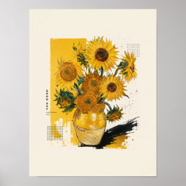 Poster Van Gogh Girassóis Moderno
