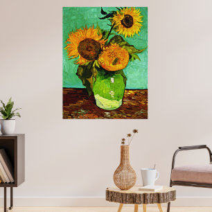 Poster Van Gogh - Girassóis, Três,