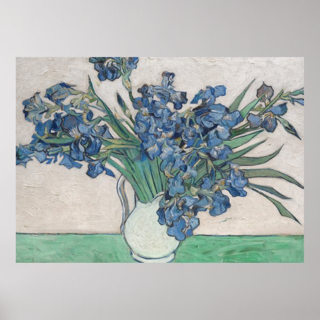 Poster Van Gogh Iris Vase Painting Impressionism (Frente)