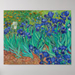 Poster Van Gogh Irises. impressionismo floral azul<br><div class="desc">Poster Van Gogh "Irises". Arte do impressionismo floral azul.</div>