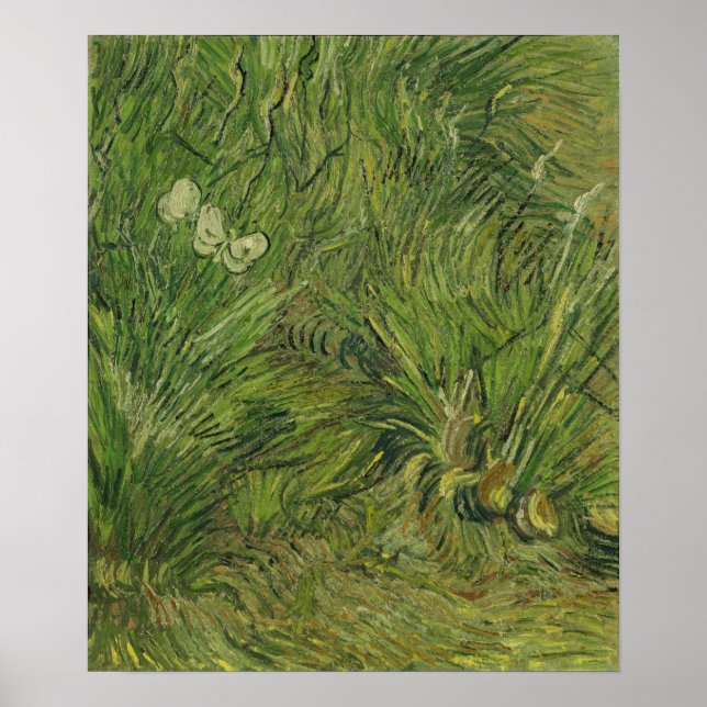 Poster Van Gogh - Jardim com Borboletas (Frente)