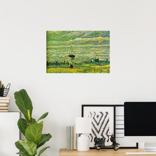 Poster Van Gogh - Margens de Scheveningen, (Escritório em casa)