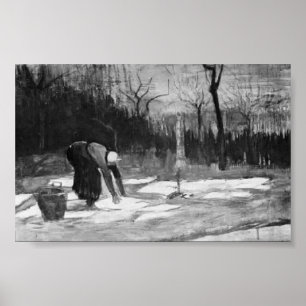 Pôster Van Gogh - mulher que espalha para fora a