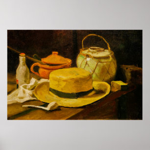 Poster Van Gogh Natureza Morta com Chapéu de Palha