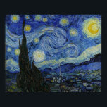 Poster Van Gogh - Noite Estrelada<br><div class="desc">Starry Night por Vincent Van Gogh. Para obter mais imagens prontas para poster do Livro 38 da Série Arte Zedigna "Vincent Van Gogh - Paintings & Drawing Vol 3",  visite https://books.zedign.com/zas/38.html</div>