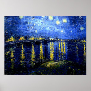Poster Van Gogh - Noite Estrelada sobre o Ródano