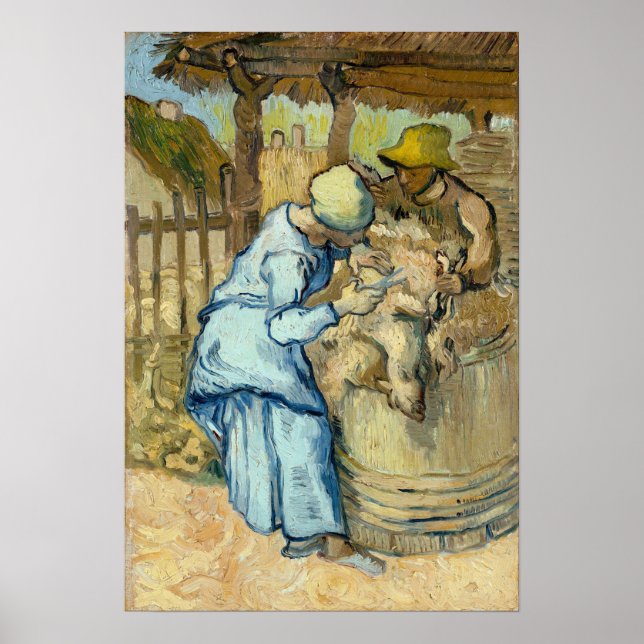 Poster Van Gogh - O Tosquiador de Ovelhas (Segundo Millet (Frente)