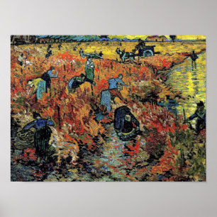 Pôster Van Gogh - O Vineyard Vermelho