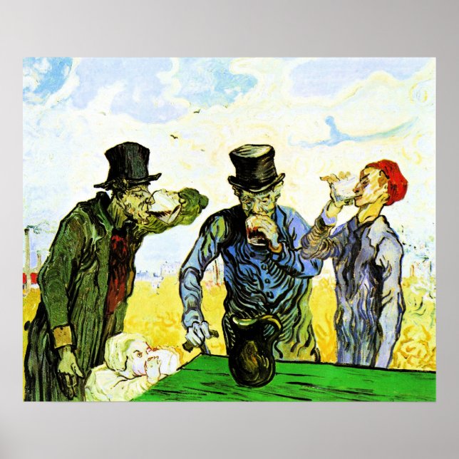 Poster Van Gogh - Os Bebidas, famosa pintura (Frente)