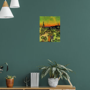 Poster Van Gogh - Paisagem com Casal Caminhando