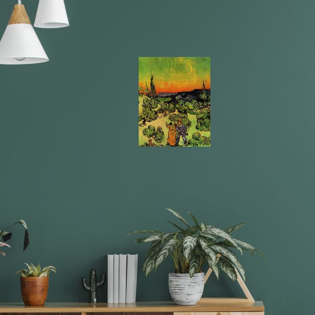 Poster Van Gogh - Paisagem com Casal Caminhando (Sala de Estar 1)