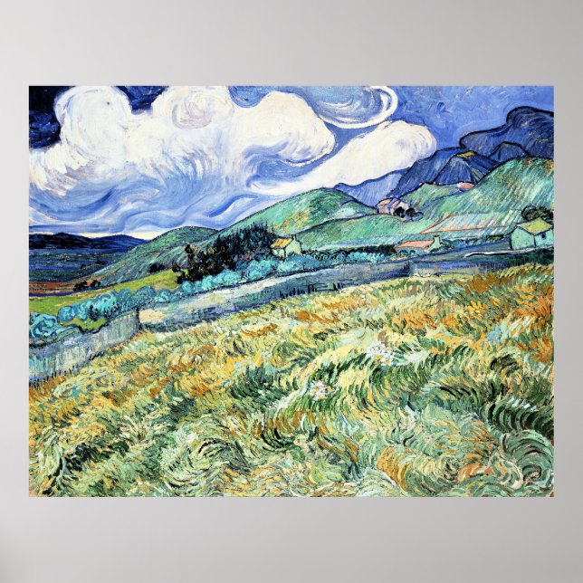 Poster Van Gogh - Paisagem de Saint-Remy, (Frente)