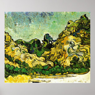 Poster Van Gogh - Paisagem Montanhosa em Saint-Remy