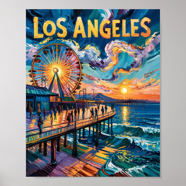 Poster Van Gogh Papais noeis Monica Pier Los Angeles Cali (Frente)