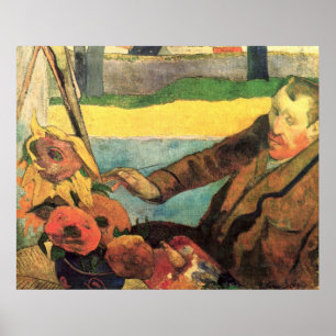 Poster Van Gogh Pintando Girassóis por Gauguin